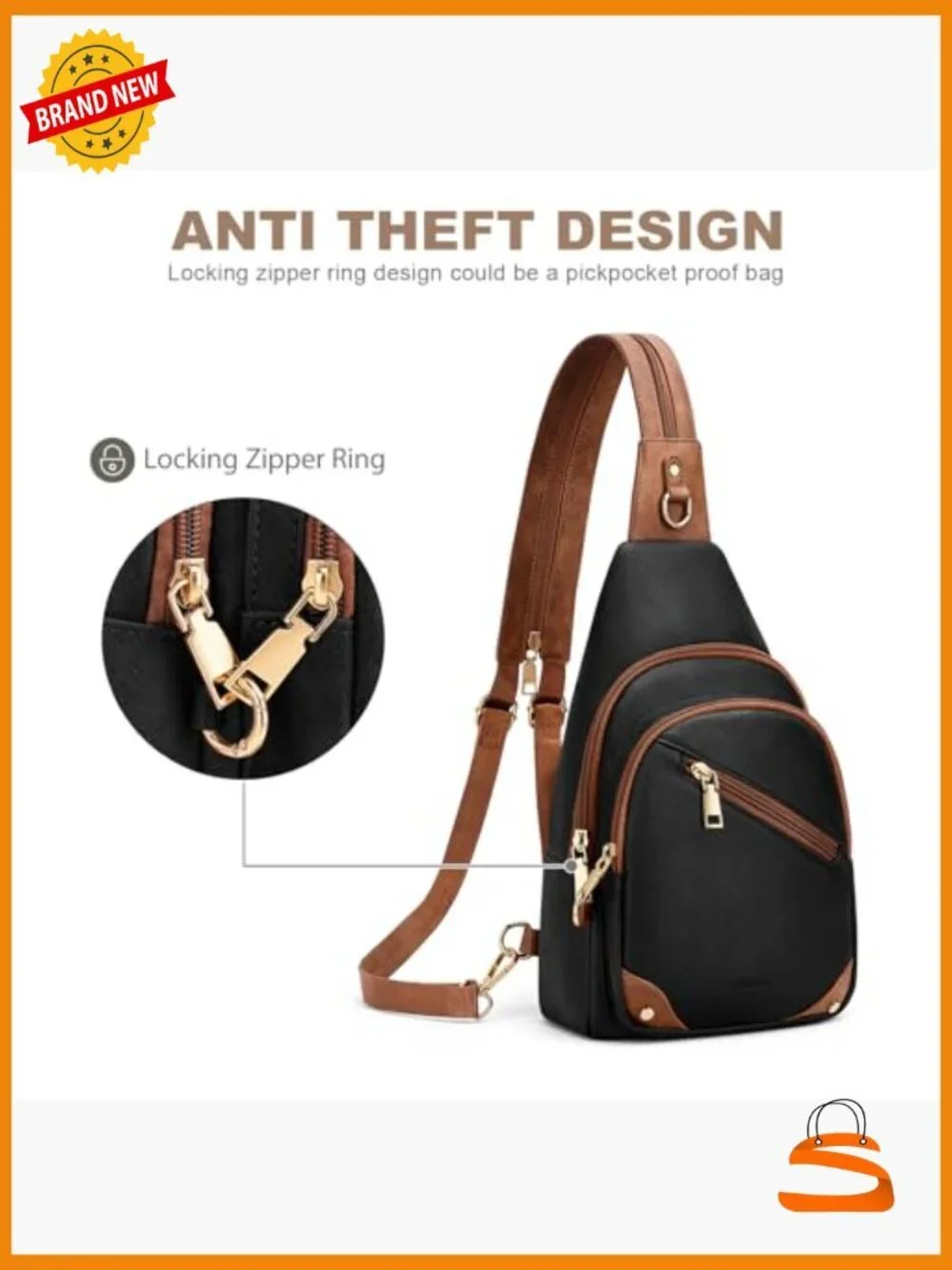 Convertible Sling Backpack Crossbody Purse RFID Anti Theft Travel Bag